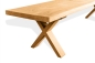 Preview: Solid Hardwood Oak rustic Kitchen bench 40mm with small X bench legs nature oiled